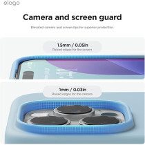 Elago Liquid Silicone For iPhone 16 Pro Max Case Cover Full Body Protection, Shockproof, Slim, Anti-Scratch Soft Microfiber Lining, Sky Blue