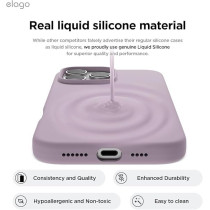 Elago Liquid Silicone For iPhone 16 Pro Max Case Cover Full Body Protection, Shockproof, Slim, Anti-Scratch Soft Microfiber Lining, Soft Purple