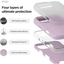 Elago Liquid Silicone For iPhone 16 Pro Max Case Cover Full Body Protection, Shockproof, Slim, Anti-Scratch Soft Microfiber Lining, Soft Purple