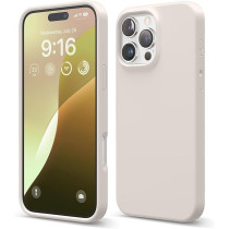 Elago Liquid Silicone For iPhone 16 Pro Max Case Cover Full Body Protection, Shockproof, Slim, Anti-Scratch Soft Microfiber Lining, Stone