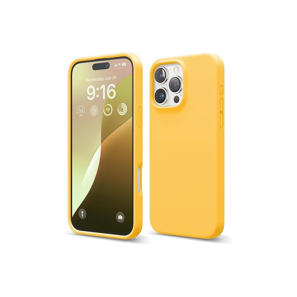 Elago Liquid Silicone For iPhone 16 Pro Max Case Cover Full Body Protection, Shockproof, Slim, Anti-Scratch Soft Microfiber Lining, Sunshine