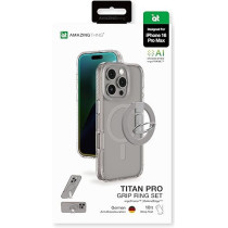 Amazing Thing Titan Pro Mag Grip Ring Set For iPhone 16 Pro Max Holder, Stand, Case Cover Compatible With MagSafe, Grey