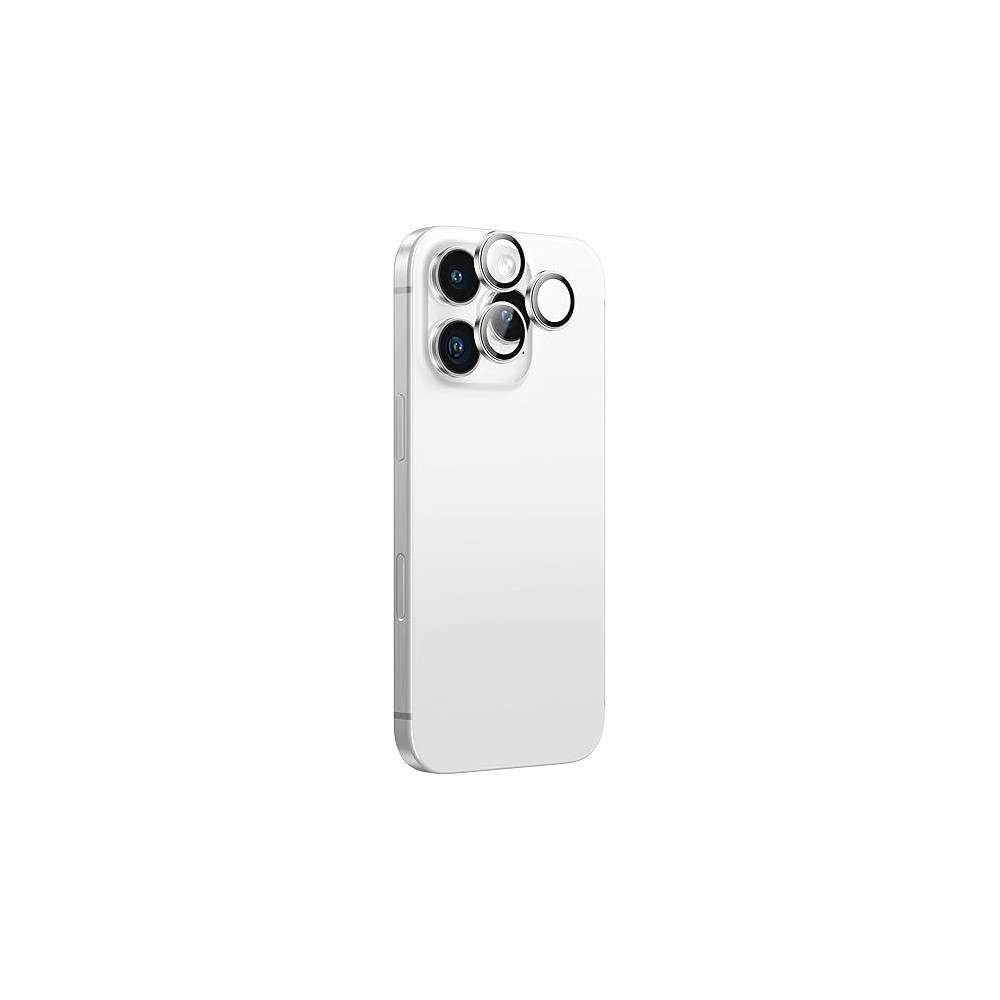 Amazing Thing iPhone 16 Pro And iPhone 16 Pro Max Camera Lens Protector Supreme Tempered Glass Aluminum Ar Lens Defender, Silver