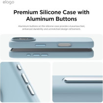 Elago Magnetic Liquid Silicone For iPhone 16 Pro Max Case Cover Compatible With Magsafe Shockproof, Sky Blue