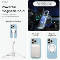 Elago Magnetic Liquid Silicone For iPhone 16 Pro Max Case Cover Compatible With Magsafe Shockproof, Sky Blue