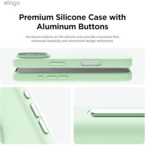 Elago Magnetic Liquid Silicone For iPhone 16 Pro Max Case Cover Compatible With Magsafe Shockproof, Soft Mint