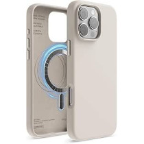 Elago Magnetic Liquid Silicone For iPhone 16 Pro Max Case Cover Compatible With Magsafe Shockproof, Stone