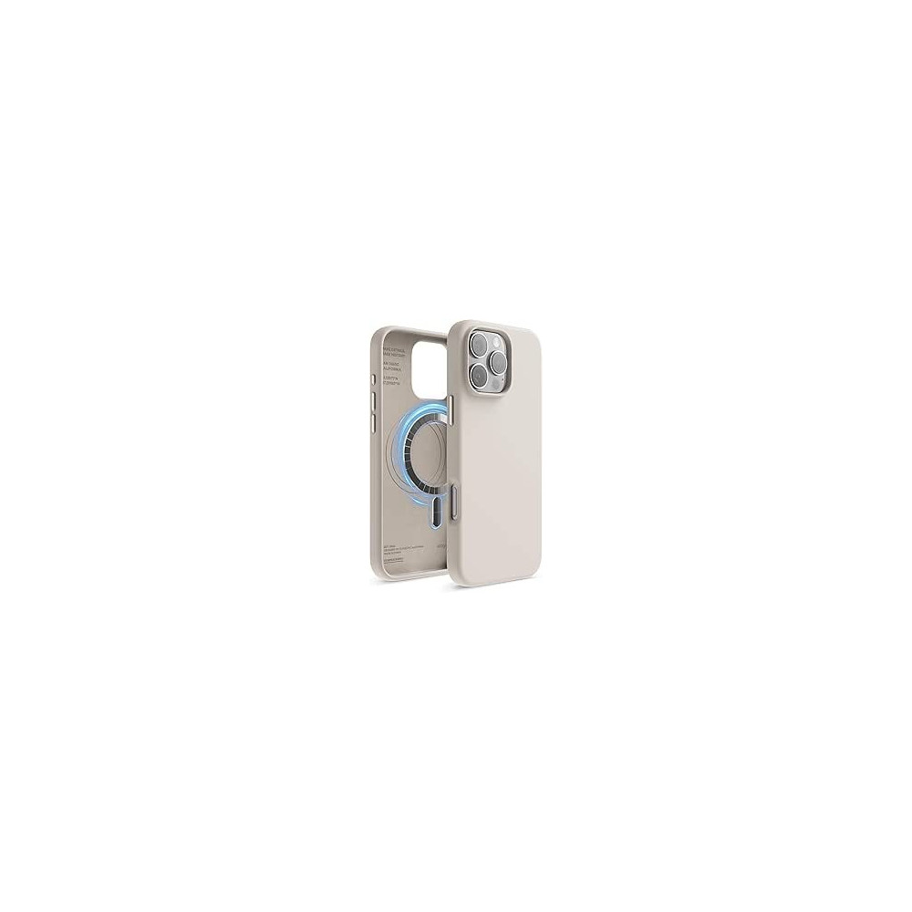 Elago Magnetic Liquid Silicone For iPhone 16 Pro Max Case Cover Compatible With Magsafe Shockproof, Stone