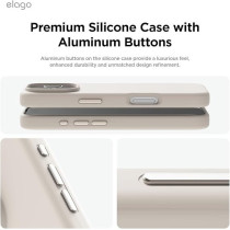 Elago Magnetic Liquid Silicone For iPhone 16 Pro Max Case Cover Compatible With Magsafe Shockproof, Stone
