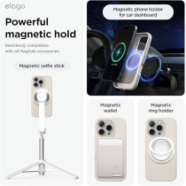 Elago Magnetic Liquid Silicone For iPhone 16 Pro Max Case Cover Compatible With Magsafe Shockproof, Stone