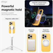 Elago Magnetic Liquid Silicone For iPhone 16 Pro Max Case Cover Compatible With Magsafe Shockproof, Sunshine