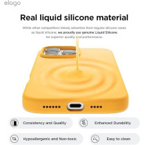 Elago Magnetic Liquid Silicone For iPhone 16 Pro Max Case Cover Compatible With Magsafe Shockproof, Sunshine