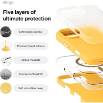 Elago Magnetic Liquid Silicone For iPhone 16 Pro Max Case Cover Compatible With Magsafe Shockproof, Sunshine