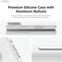 Elago Magnetic Liquid Silicone For iPhone 16 Pro Max Case Cover Compatible With Magsafe Shockproof, White