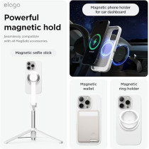 Elago Magnetic Liquid Silicone For iPhone 16 Pro Max Case Cover Compatible With Magsafe Shockproof, White