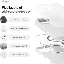 Elago Magnetic Liquid Silicone For iPhone 16 Pro Max Case Cover Compatible With Magsafe Shockproof, White