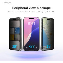 Elago Privacy Tempered Glass Compatible With iPhone 16 Plus, Screen Protector, 1 Pack