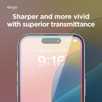 Elago Tempered Glass Designed For iPhone 16 Plus Screen Protector, 1 Pack With Easy Installation Tray
