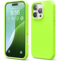 Elago Liquid Silicone For iPhone 16 Pro Case Cover Full Body Protection, Shockproof, Slim, Anti-Scratch Soft Microfiber Lining, Lime Green