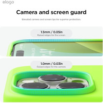 Elago Liquid Silicone For iPhone 16 Pro Case Cover Full Body Protection, Shockproof, Slim, Anti-Scratch Soft Microfiber Lining, Lime Green