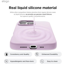 Elago Liquid Silicone For iPhone 16 Pro Case Cover Full Body Protection, Shockproof, Slim, Anti-Scratch Soft Microfiber Lining, Light Lilac