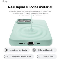 Elago Liquid Silicone For iPhone 16 Pro Case Cover Full Body Protection, Shockproof, Slim, Anti-Scratch Soft Microfiber Lining, Mint