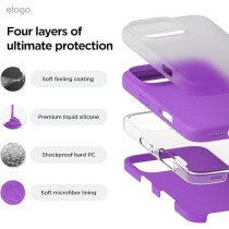 Elago Liquid Silicone For iPhone 16 Pro Case Cover Full Body Protection, Shockproof, Slim, Anti-Scratch Soft Microfiber Lining, Neon Purple