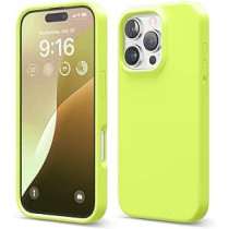 Elago Liquid Silicone For iPhone 16 Pro Case Cover Full Body Protection, Shockproof, Slim, Anti-Scratch Soft Microfiber Lining, Neon Yellow
