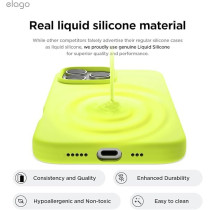 Elago Liquid Silicone For iPhone 16 Pro Case Cover Full Body Protection, Shockproof, Slim, Anti-Scratch Soft Microfiber Lining, Neon Yellow