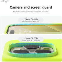 Elago Liquid Silicone For iPhone 16 Pro Case Cover Full Body Protection, Shockproof, Slim, Anti-Scratch Soft Microfiber Lining, Neon Yellow
