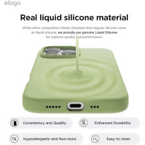 Elago Liquid Silicone For iPhone 16 Pro Case Cover Full Body Protection, Shockproof, Slim, Anti-Scratch Soft Microfiber Lining, Pastel Green