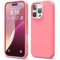 Elago Liquid Silicone For iPhone 16 Pro Case Cover Full Body Protection, Shockproof, Slim, Anti-Scratch Soft Microfiber Lining, Pink