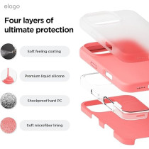 Elago Liquid Silicone For iPhone 16 Pro Case Cover Full Body Protection, Shockproof, Slim, Anti-Scratch Soft Microfiber Lining, Pink
