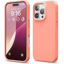 Elago Liquid Silicone For iPhone 16 Pro Case Cover Full Body Protection, Shockproof, Slim, Anti-Scratch Soft Microfiber Lining, Pomelo Pink