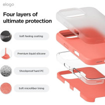 Elago Liquid Silicone For iPhone 16 Pro Case Cover Full Body Protection, Shockproof, Slim, Anti-Scratch Soft Microfiber Lining, Pomelo Pink
