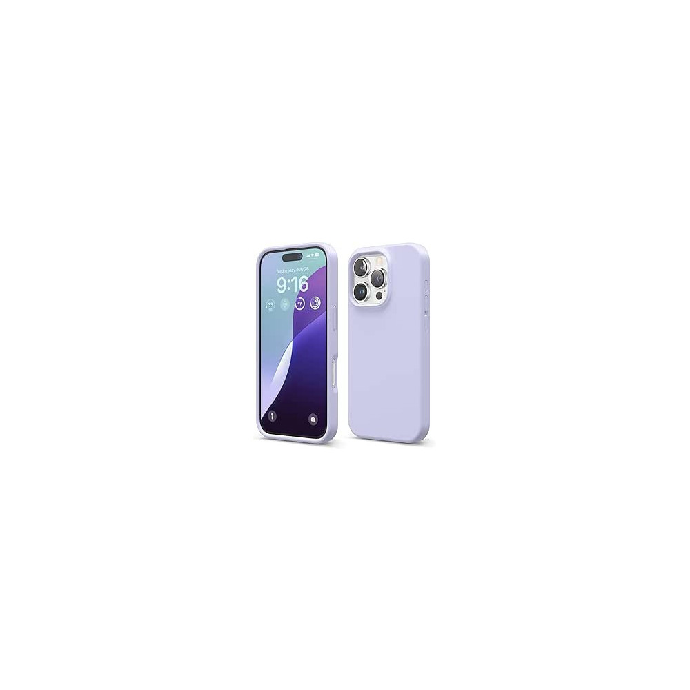 Elago Liquid Silicone For iPhone 16 Pro Case Cover Full Body Protection, Shockproof, Slim, Anti-Scratch Soft Microfiber Lining, Purple