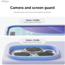 Elago Liquid Silicone For iPhone 16 Pro Case Cover Full Body Protection, Shockproof, Slim, Anti-Scratch Soft Microfiber Lining, Purple