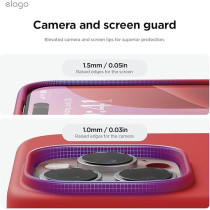 Elago Liquid Silicone For iPhone 16 Pro Case Cover Full Body Protection, Shockproof, Slim, Anti-Scratch Soft Microfiber Lining, Red