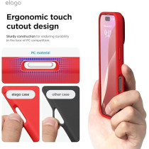 Elago Liquid Silicone For iPhone 16 Pro Case Cover Full Body Protection, Shockproof, Slim, Anti-Scratch Soft Microfiber Lining, Red