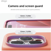 Elago Liquid Silicone For iPhone 16 Pro Case Cover Full Body Protection, Shockproof, Slim, Anti-Scratch Soft Microfiber Lining, Salmon