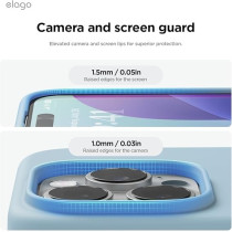 Elago Liquid Silicone For iPhone 16 Pro Case Cover Full Body Protection, Shockproof, Slim, Anti-Scratch Soft Microfiber Lining, Sky Blue