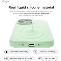 Elago Liquid Silicone For iPhone 16 Pro Case Cover Full Body Protection, Shockproof, Slim, Anti-Scratch Soft Microfiber Lining, Soft Mint