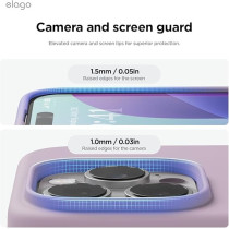 Elago Liquid Silicone For iPhone 16 Pro Case Cover Full Body Protection, Shockproof, Slim, Anti-Scratch Soft Microfiber Lining, Soft Purple