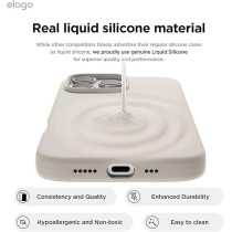 Elago Liquid Silicone For iPhone 16 Pro Case Cover Full Body Protection, Shockproof, Slim, Anti-Scratch Soft Microfiber Lining, Stone