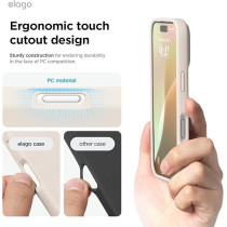 Elago Liquid Silicone For iPhone 16 Pro Case Cover Full Body Protection, Shockproof, Slim, Anti-Scratch Soft Microfiber Lining, Stone