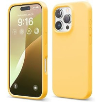 Elago Liquid Silicone For iPhone 16 Pro Case Cover Full Body Protection, Shockproof, Slim, Anti-Scratch Soft Microfiber Lining, Sunshine