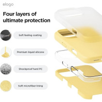 Elago Liquid Silicone For iPhone 16 Pro Case Cover Full Body Protection, Shockproof, Slim, Anti-Scratch Soft Microfiber Lining, Yellow