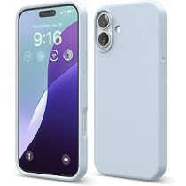Elago Liquid Silicone For iPhone 16 Plus Case Cover Full Body Protection, Shockproof, Slim, Anti-Scratch Soft Microfiber Lining, Light Blue