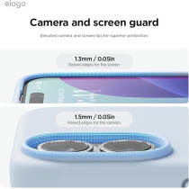 Elago Liquid Silicone For iPhone 16 Plus Case Cover Full Body Protection, Shockproof, Slim, Anti-Scratch Soft Microfiber Lining, Light Blue