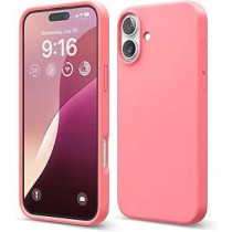 Elago Liquid Silicone For iPhone 16 Plus Case Cover Full Body Protection, Shockproof, Slim, Anti-Scratch Soft Microfiber Lining, Pink
